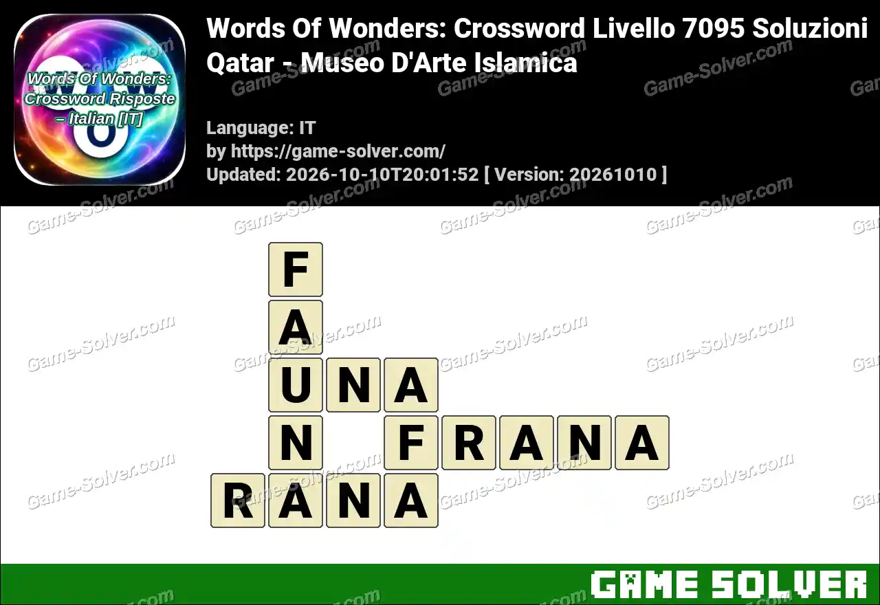 Words Of Wonders: Crossword Livello 7095 Soluzioni – Qatar – Museo D’Arte Islamica
